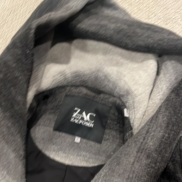 Zac Posen Women's Alisha Ombre Gray Wool Blend Long Wrap Coat 4 - Picture 7 of 11